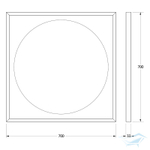 Зеркало Defesto Еclipse 70х70 15W черная рама, с LED-подсветкой, ИК выключатель, нейтральный свет DF 2222R