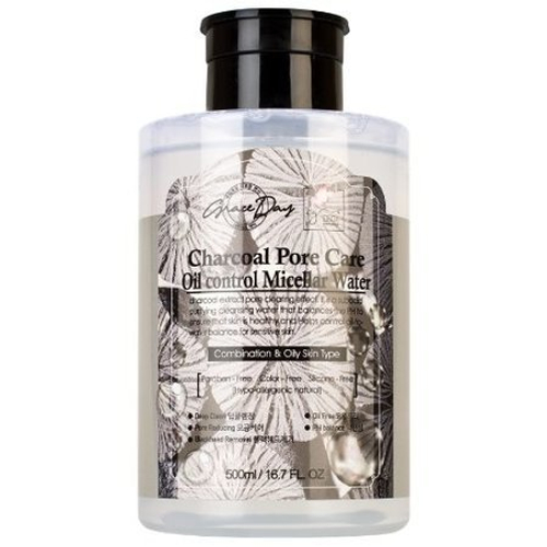 Мицеллярная вода с Древесным углем Grace Day Charcoal Pore Care Oil Control Micellar Water 500мл