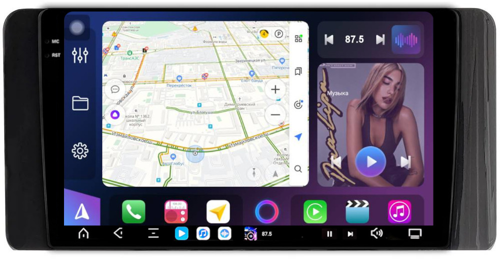 Магнитола для Volkswagen Polo 6 Skoda Rapid 2 2020+ - FarCar XXL3017M монитор 10.36" 2K QLED на Android 14, TS20, 8+256Гб, CarPlay, 4G SIM-слот