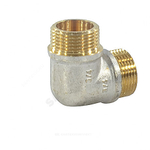 Угольник латунь никель реборда Ду 15 (1/2") НР/НР 9005 ГОСТ 32585-2013 Aquasfera 9005-01
