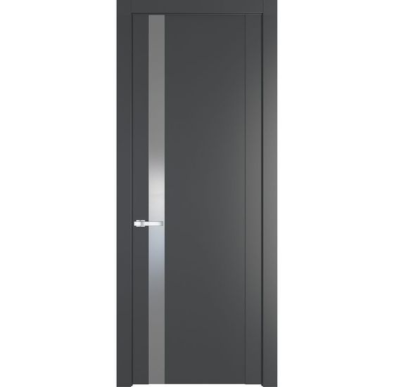 Межкомнатная дверь эмаль Profil Doors 1.2P графит стекло серебро матлак