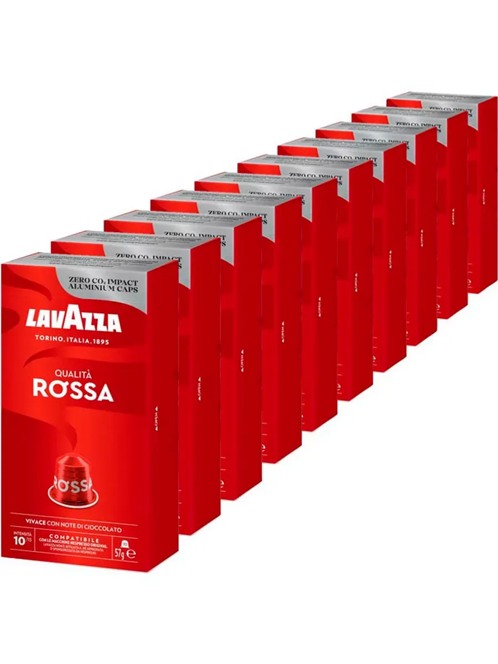 Кофе в капсулах Lavazza Qualita Rossa, 100 капсул для кофемашин Nespresso (Лавацца) х 10 шт