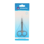 Ножницы маникюрные на блистере «Ultramarine», круглые кольца, тонкие, цвет серебро 8,5см.