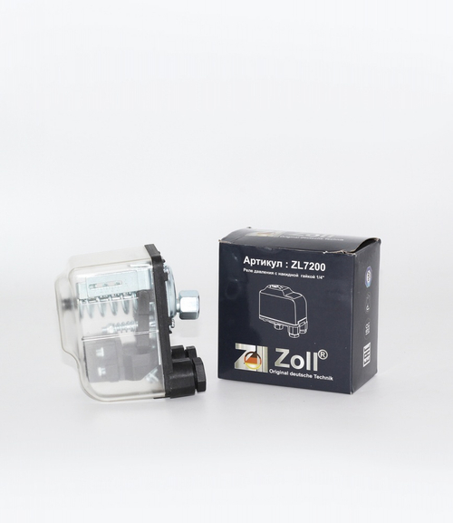 Реле давления ЗОЛЛ с накид. гайкой 1/4 (корп. прозрачный)  (50/1шт)