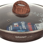 Сковорода алюминий, 26 см, антиприг, Kukmara, Granit Ultra, красн, сга263а, с крыш, съем руч