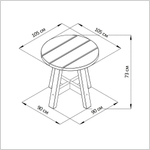 Журнальный столик 60х60х56, Осло, деревянный, прикроватный, маникюрный, для дома и сада, массив сосны, натуральный, Dipriz