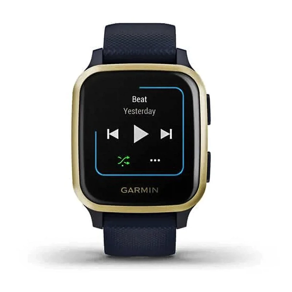 Смарт-часы Garmin Venu Sq Music Edition темно-синий с золотистым алюминиевым безелем 010-02426-12