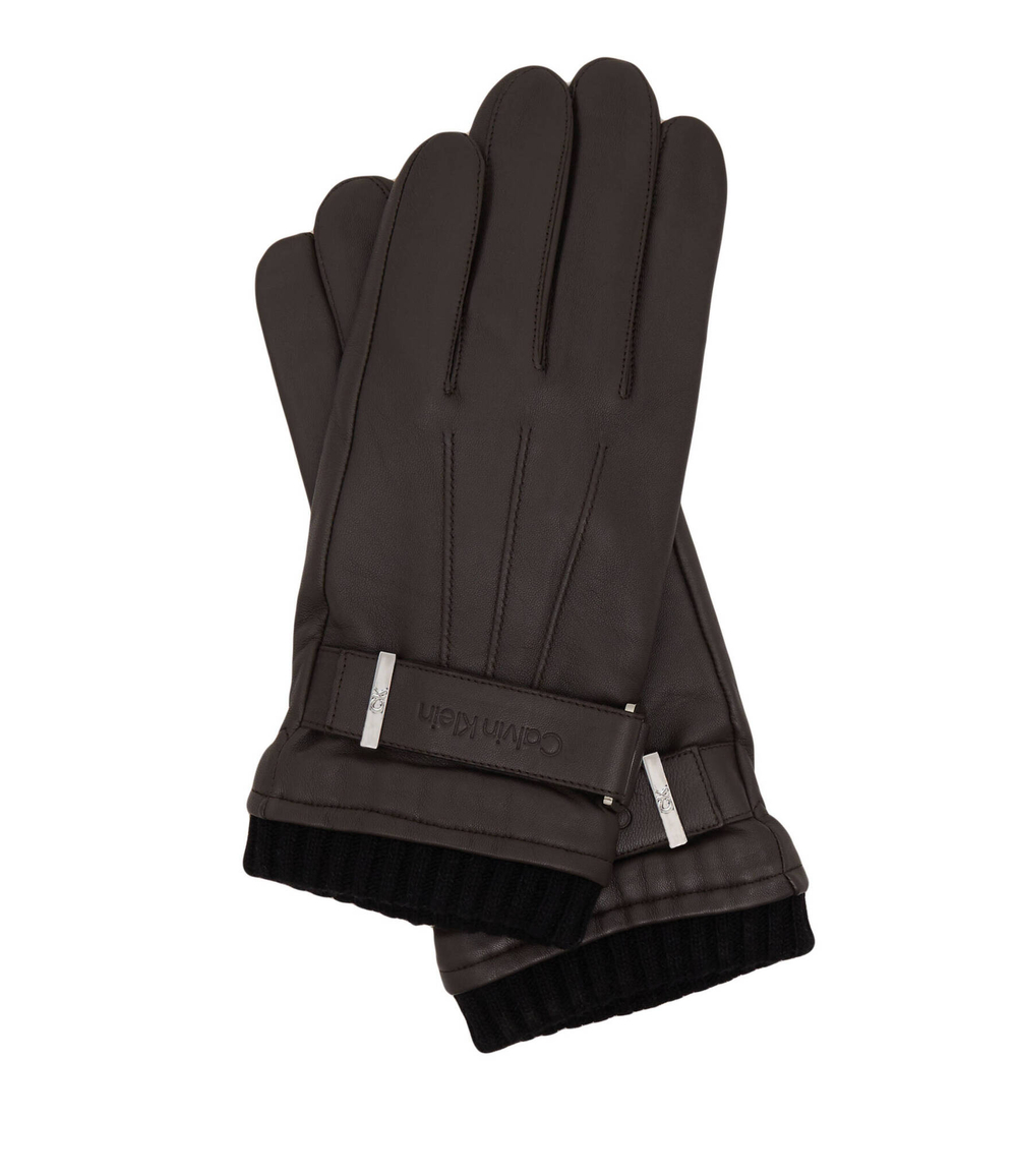 Кожаные перчатки Calvin Klein - графитовый(K50K507425)