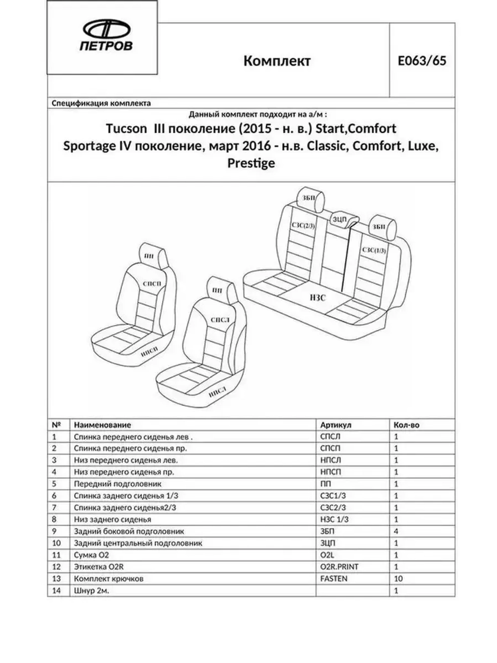 Чехлы на Киа Спортейдж 4 / Хендай Туксон 3 (2015-2022)