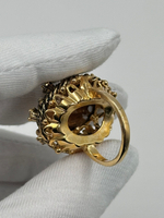 Кольцо с коричневыми кристаллами