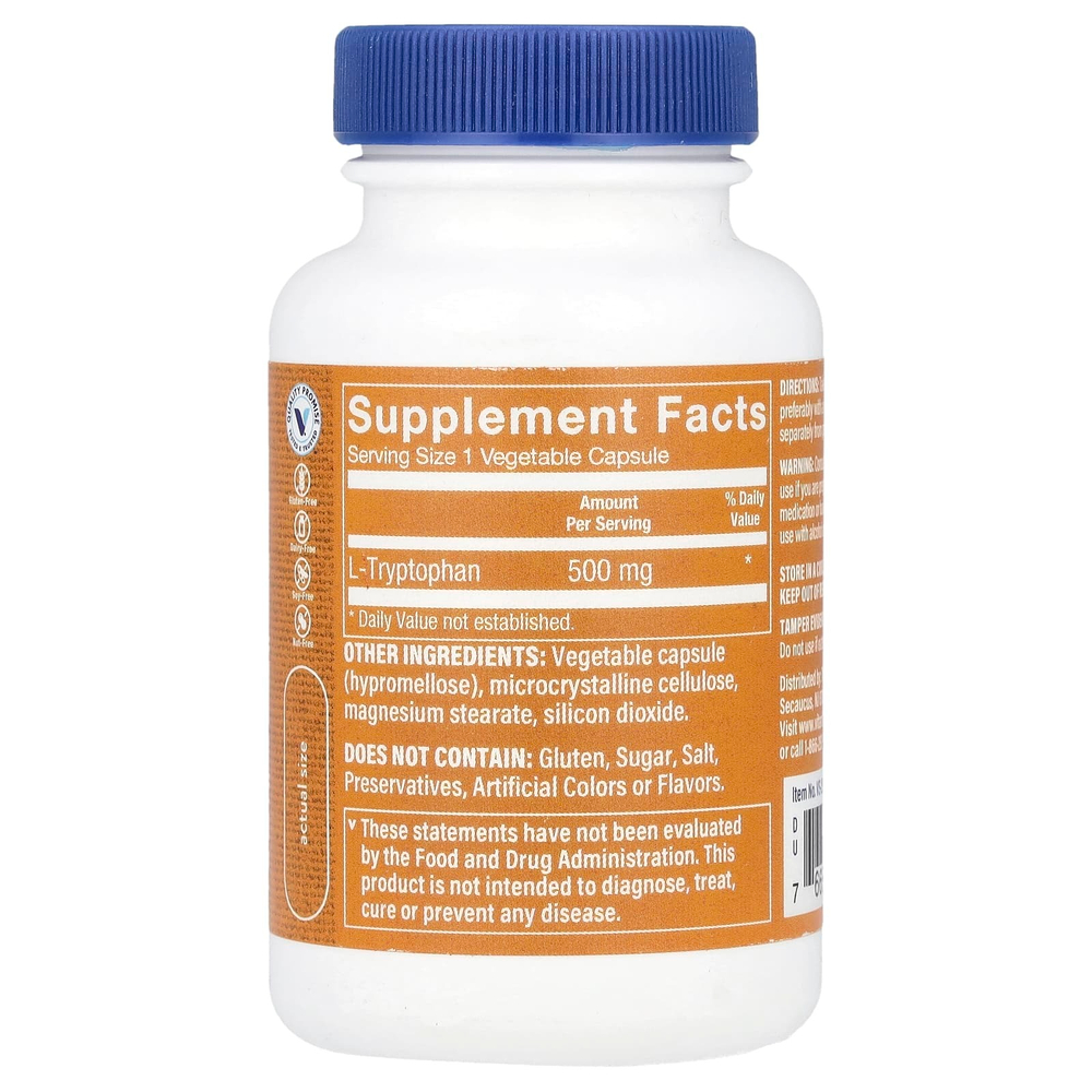 The Vitamin Shoppe, L-триптофан, 500 мг, 60 растительных капсул