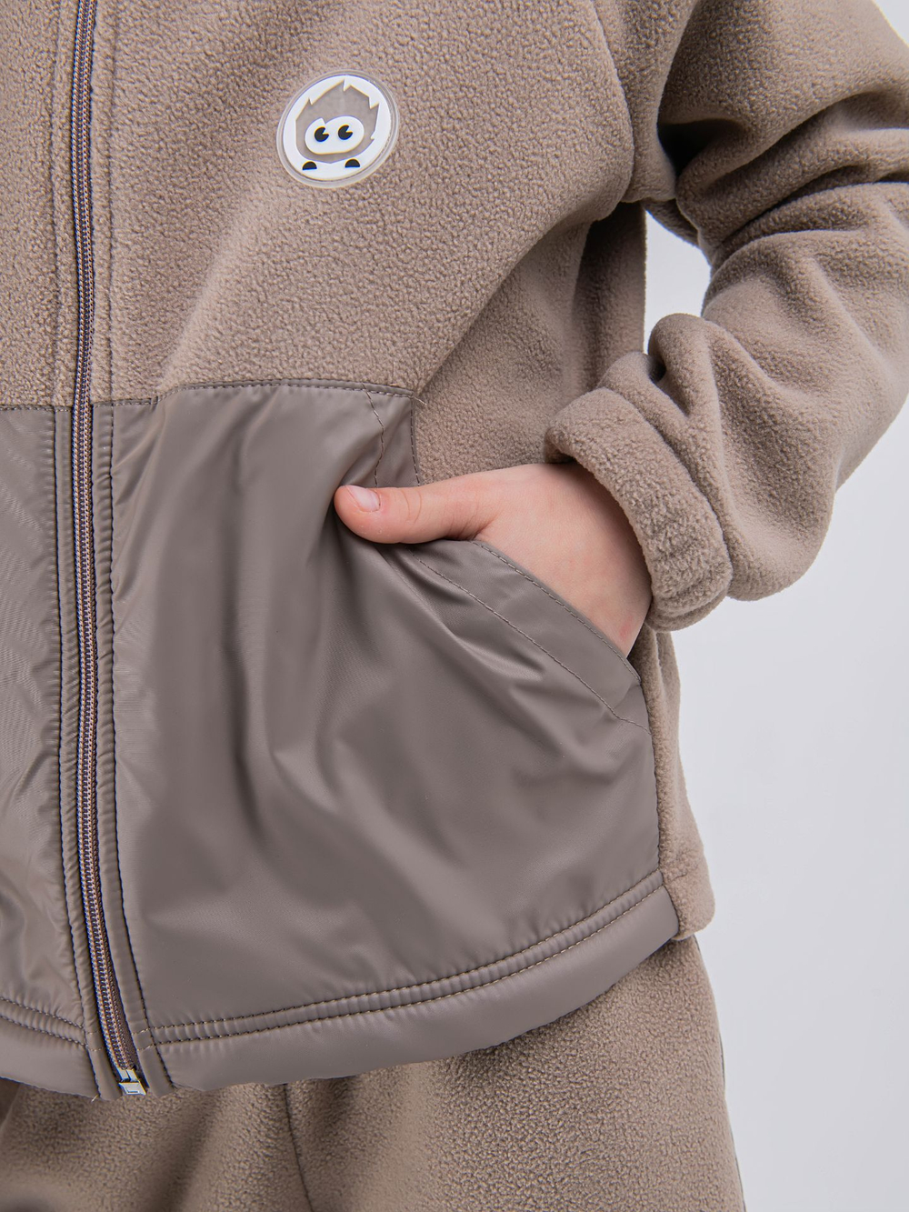 Костюм флисовый со вставками "Кофейный"