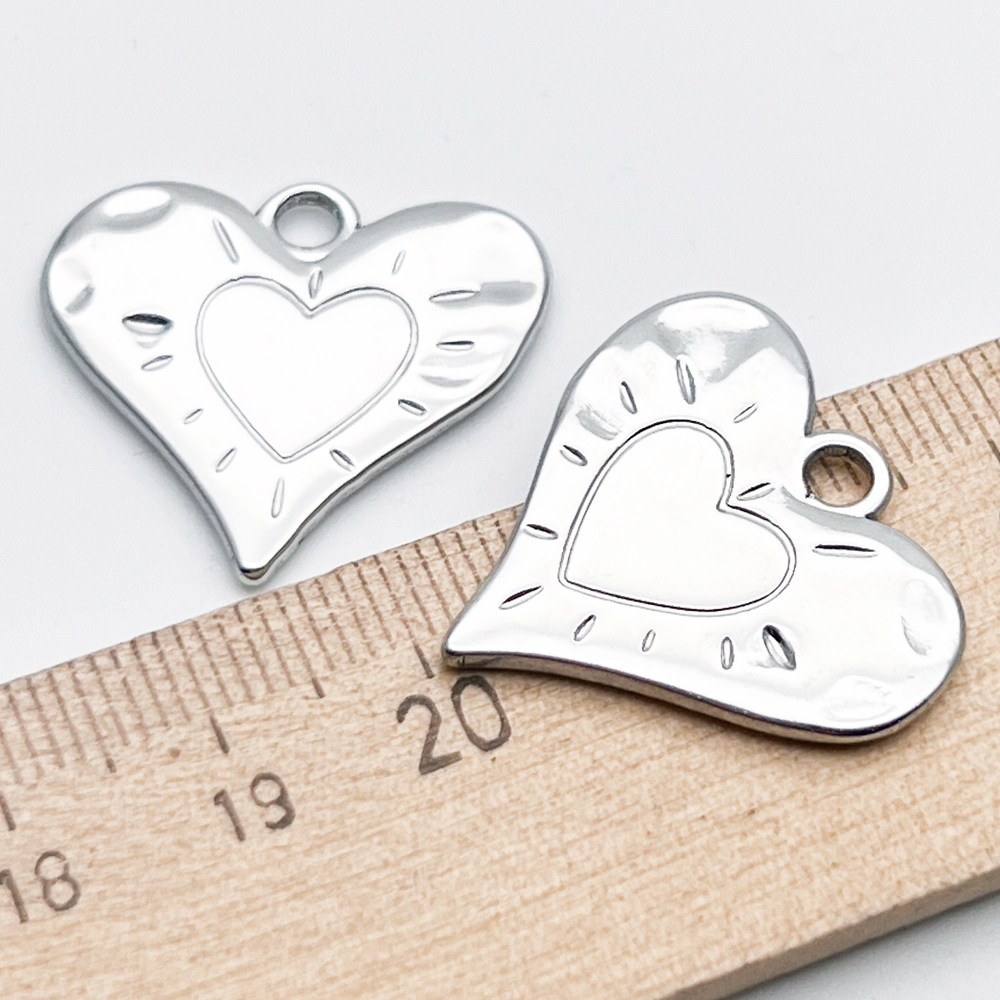 Подвеска Сердце, сталь, размер 24*25 мм, цена за 1 шт
