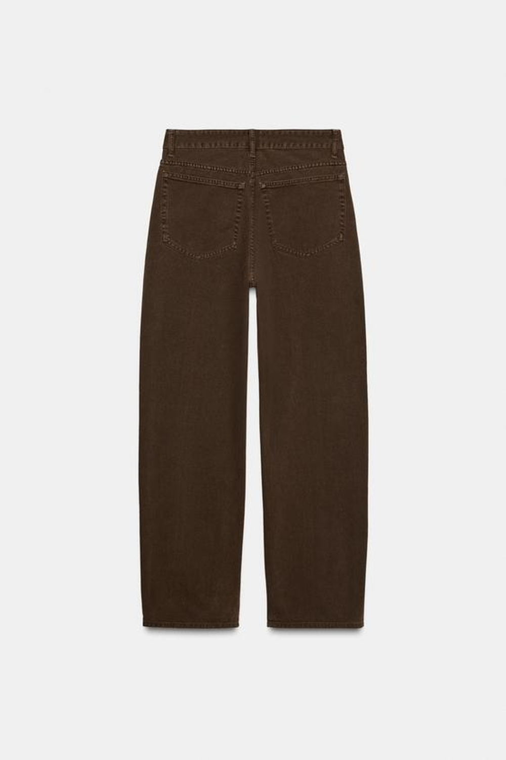 ZARA ДЖИНСЫ TRF BAGGY СО СРЕДНЕЙ ПОСАДКОЙ, КОРИЧНЕВЫЙ