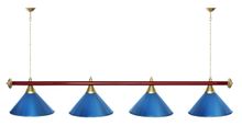 Лампа STARTBILLIARDS 4 пл. (плафоны зеленые,штанга зеленая,фурнитура золото)
