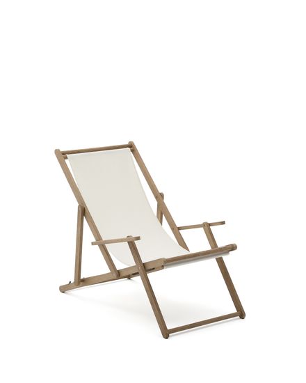 Cкладное кресло Vilara для улицы из акации и текстиля белого цвета La Forma Испания 