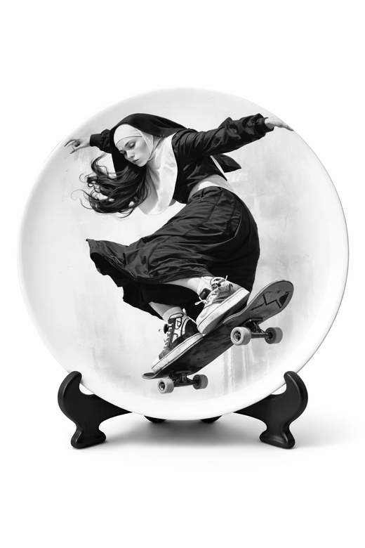 Печать на тарелках "Скейт"
