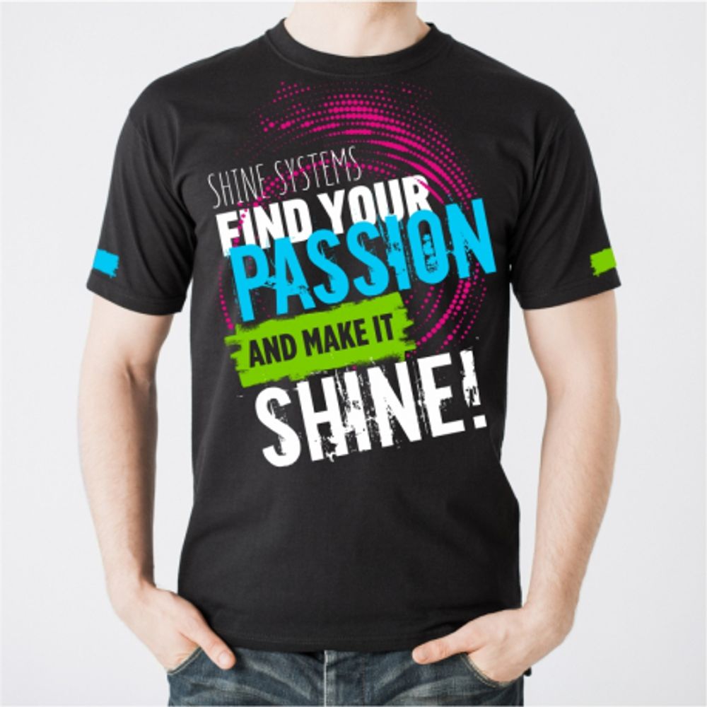 Shine Systems Футболка черная &quot;Find Your Passion&quot; L