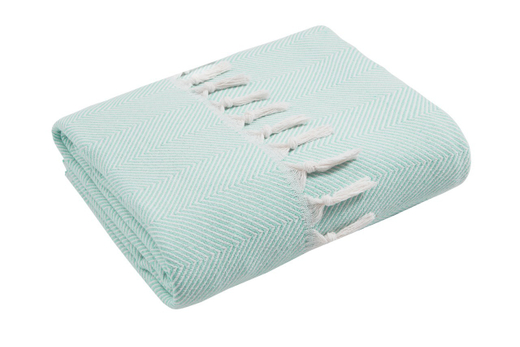 Плед-покрывало из хлопка "Venera", Ёлочка, цвет Бирюзовый