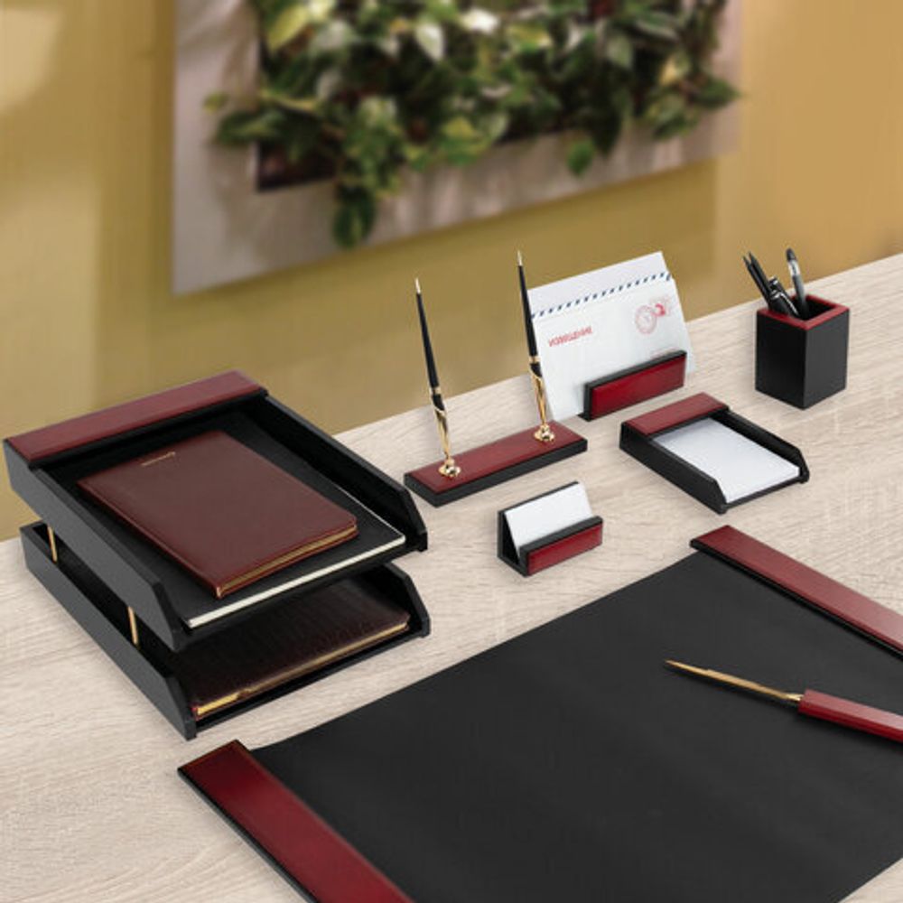 Набор настольный GALANT "Sirius" из дерева, 8 предметов, цвет "красное дерево/чёрный", 238162