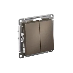 Выключатель 2-кл. СП AtlasDesign 10А IP20 (сх. 5) 10AX механизм мокко SE ATN000651