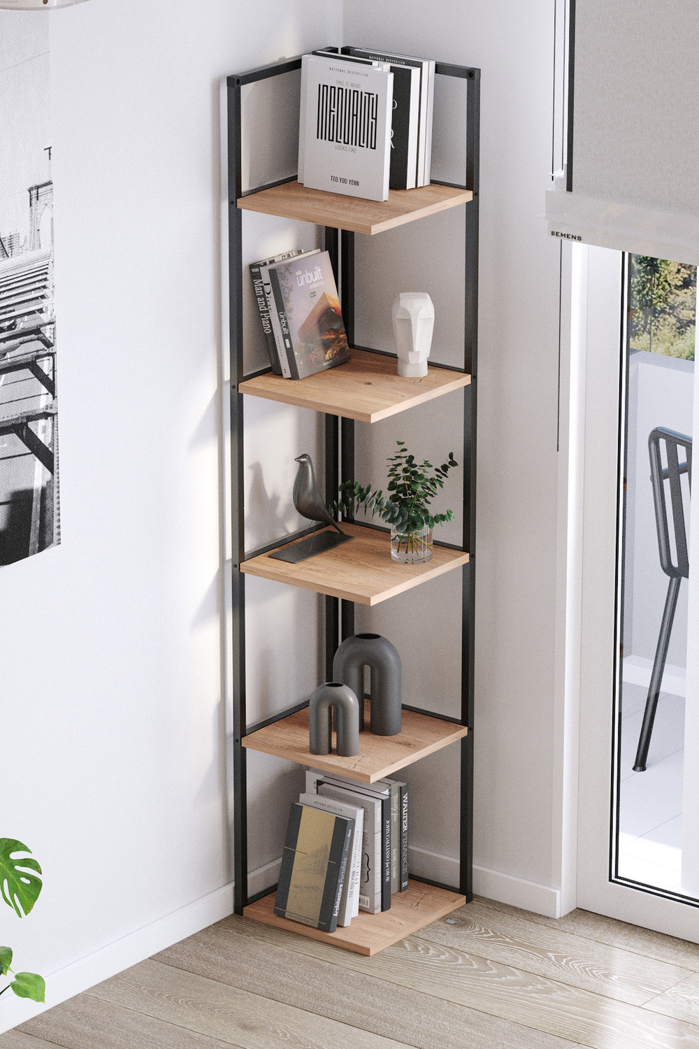 Угловой стеллаж SELANIK 180х35 - сосна