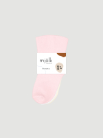Носки детские с отворотом Mjölk Pink/White/Ecru, сет из 3х