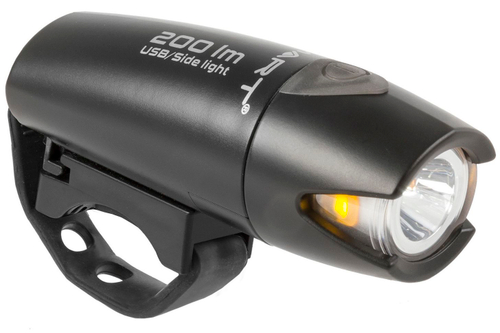 Фара 2 диода повышенная яркость 2W NICHIA 200лм/3ф Li-Ion АКБ USB-заряд. черная SMART