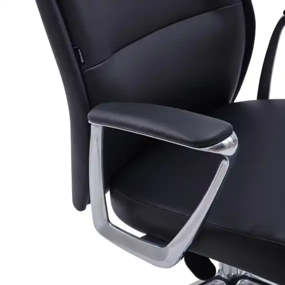 Кресло BRABIX PREMIUM "Adept EX-752", синхромеханизм, алюминий, экокожа, черное, 532930