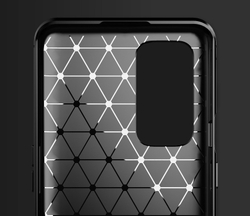Мягкий чехол темно-синего цвета для OnePlus 9, серии Carbon (дизайн в стиле карбон) от Caseport