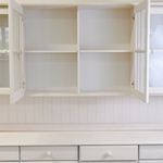 Шкаф витрина, 174х28х109, Лена, буфет для кухни, четырехдверный, из массива дерева, белый, Dipriz