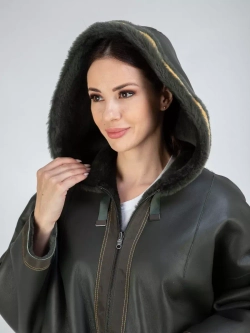 Дубленка натуральная с капюшоном двухсторонняя