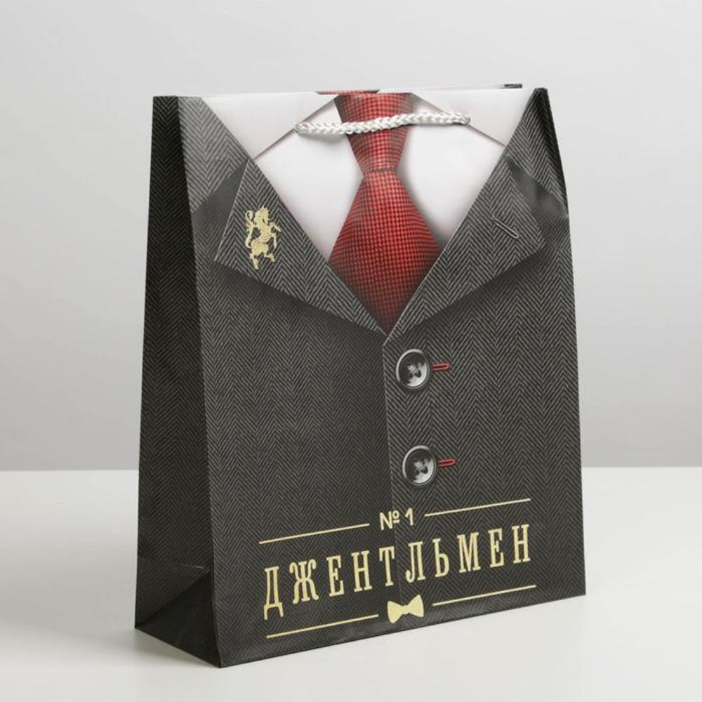 Пакет ламинированный, «Джентльмен», ML 21 х 25 х 8 см