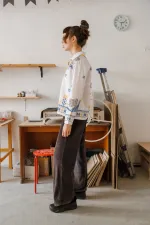 Рубашка Soeurs с птицами 2 белая