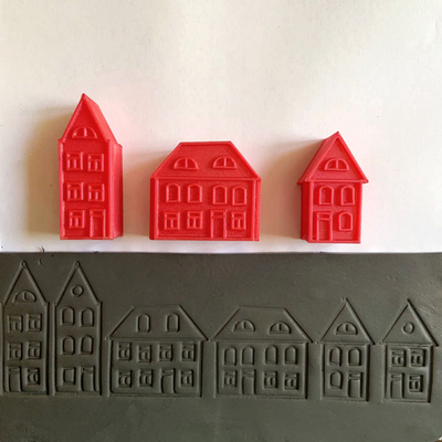 Набор двусторонних штампов  "Домики №2"