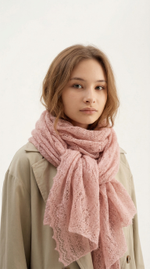 Оренбургский пуховый палантин А16070-06 магнолия