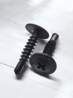 Саморез с прессшайбой 4,2х19 (наконечник-сверло) - 50 штук, универсальный, черный, шлиц Ph-2