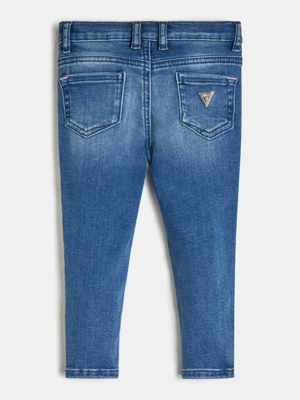 Брюки джинсовые GUESS Синий/Аппликации: разноцветные вышивки (Девочка)