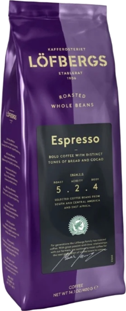 Кофе в зернах Lofbergs Espresso 400 гр