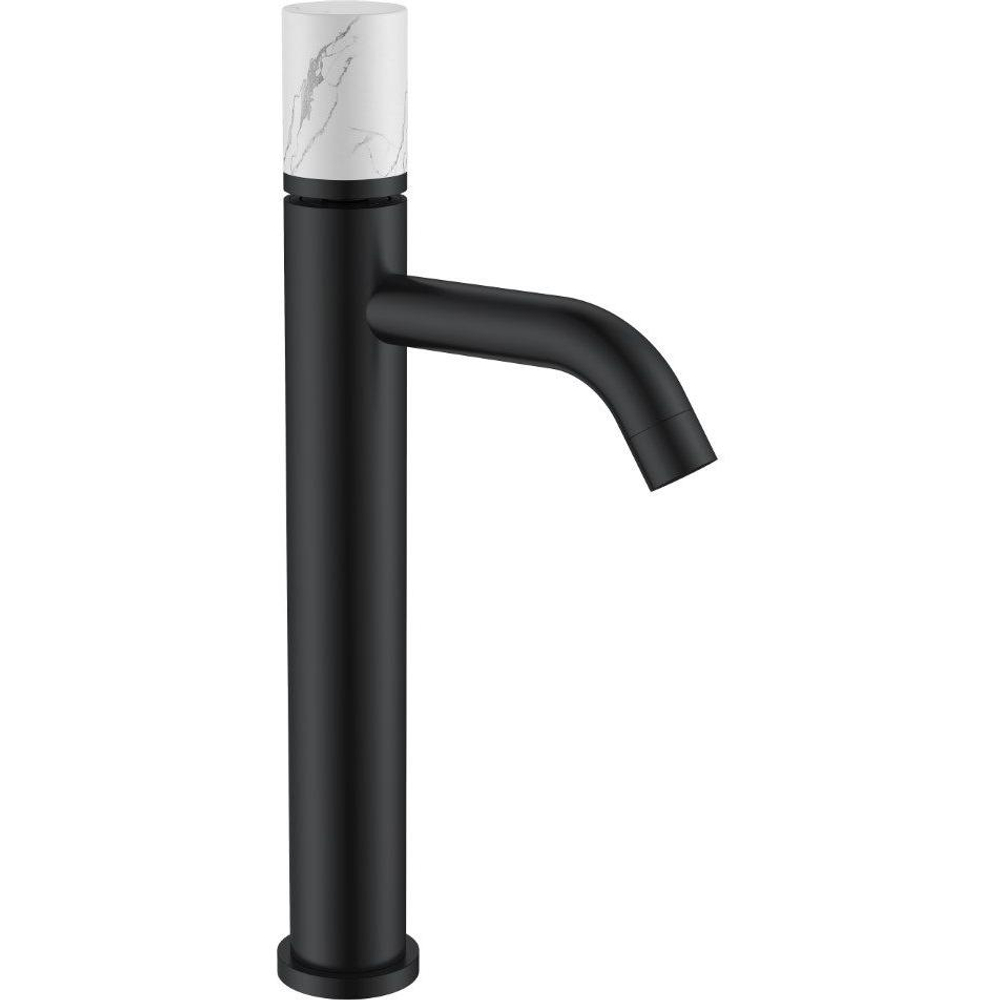 Смеситель для раковины Boheme STICK 122-B-MR-W BLACK MRAMOR WHITE