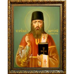 Мартирий Печерский, преподобный диакон. Икона на холсте.