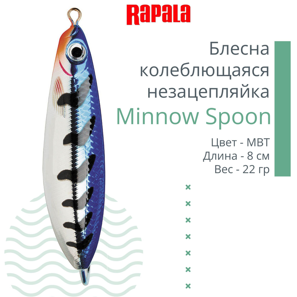 Блесна для рыбалки колебалка Minnow Spoon, 8см, 22гр