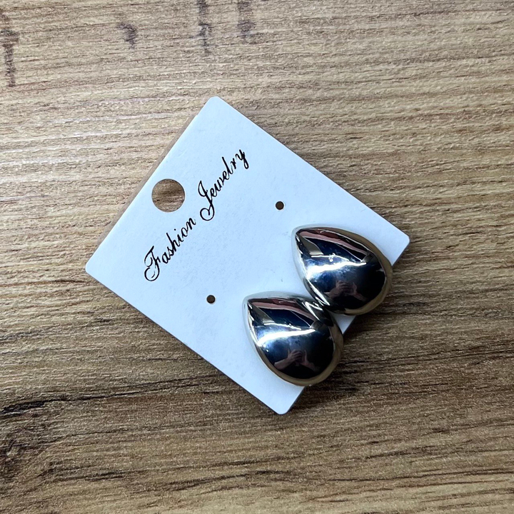 Клипсы Пластина капля узкая металл серебристый