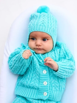 вязаный костюм для новорожденных