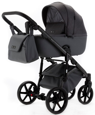 Детская коляска Adamex Nola Natura 2 в 1 N-10-STONE (Т.СЕР + Т.СЕР. КОЖА)