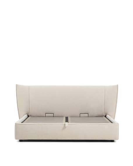 Кровать Arvian 180х200 см с подъемным механизмом, бежевый шенилл