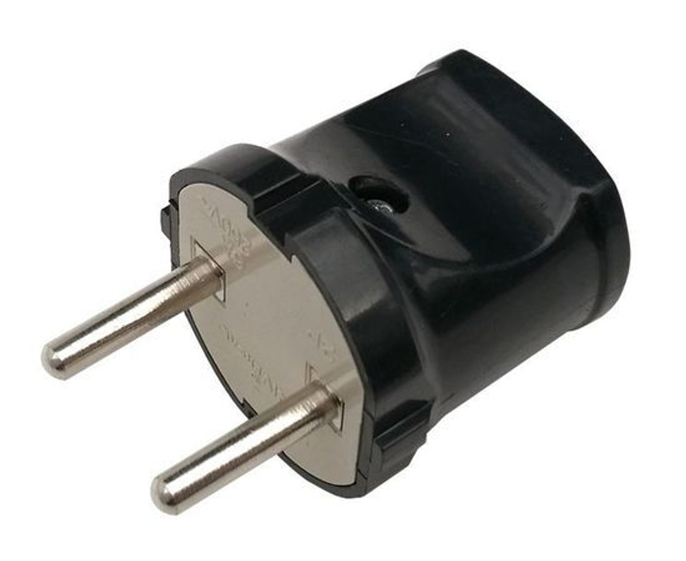 Вилка электрическая IN HOME / Ин Хоум 4242 прямая черная, 10А, 4690612000572 / электрика (комплект из 10 шт)