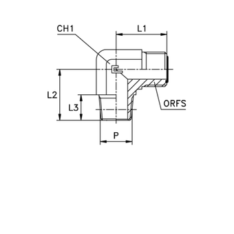 Штуцер FC90 D12 ORFS 13/16 - NPTF 3/4