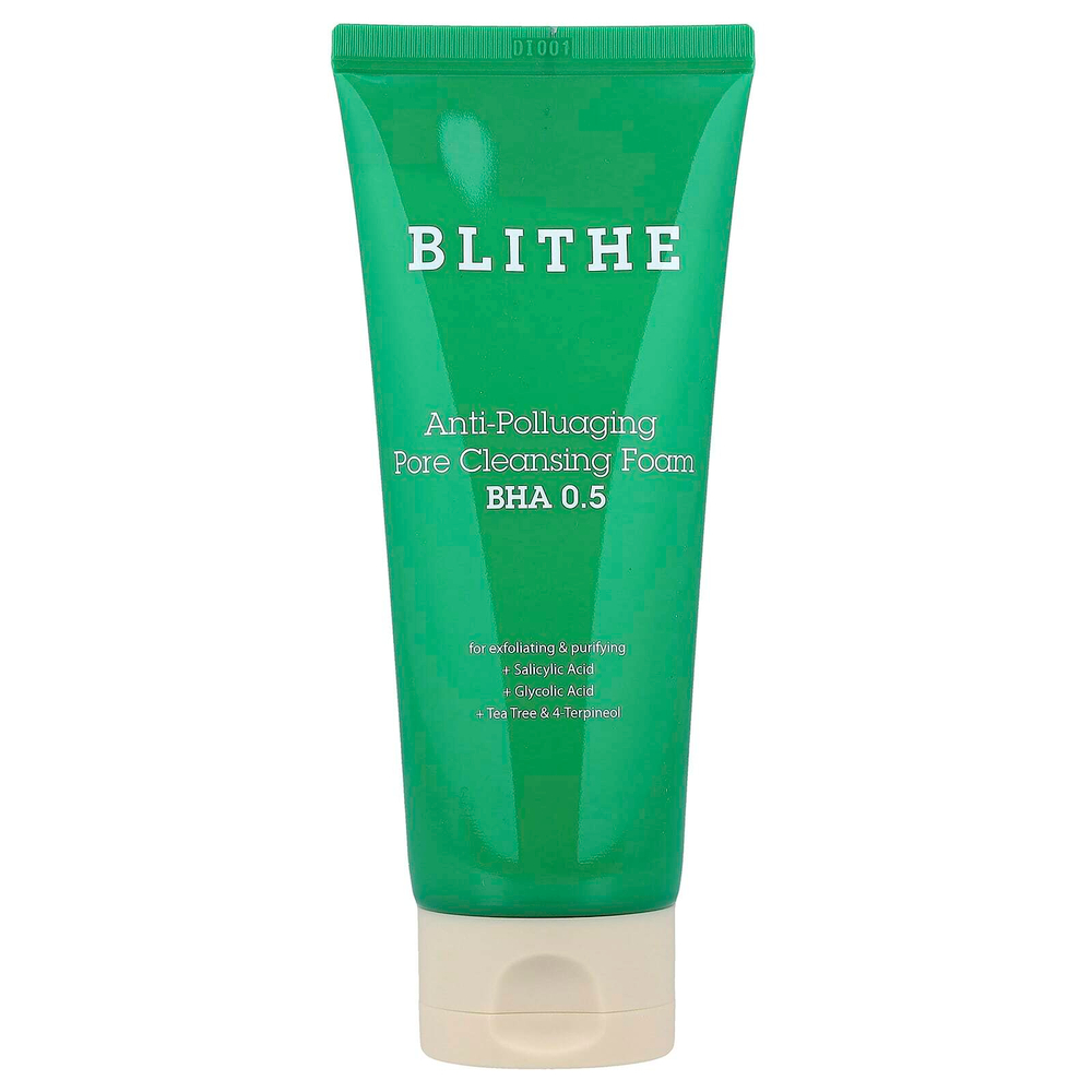 Blithe, Пенка для очищения пор против загрязнения, BHA 0,5, 150 мл (5,07 жидк. Унции)