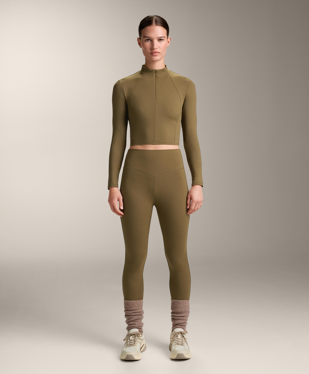 Oysho Топ с длинным рукавом Evermove, оливково-зеленый